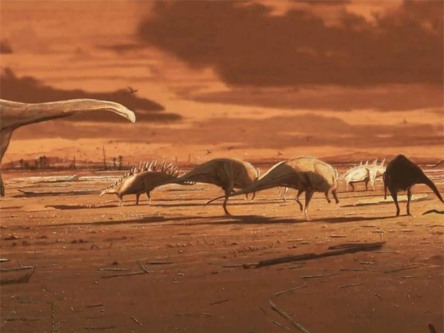 Phát hiện nhiều dấu chân lớn của khủng long vây kiếm - 1