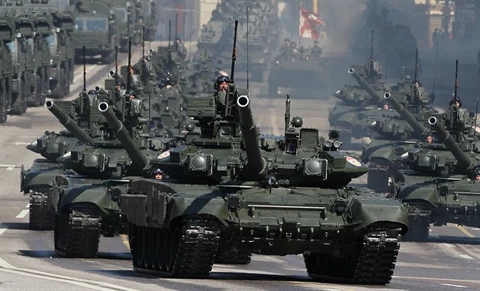 Các xe tăng chiến đấu chủ lực T-90A của Quân đội Nga