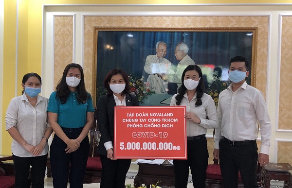 5 tỷ đồng đã được trao đến  Ủy ban Trung ương Mặt trận Tổ quốc Việt Nam  tại TP.HCM. Nguồn ảnh: Novaland