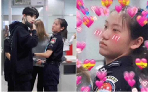 Nữ nhân viên 'đứng hình' khi thấy chân dung 'nam thần' bỏ khẩu trang để kiểm tra an ninh