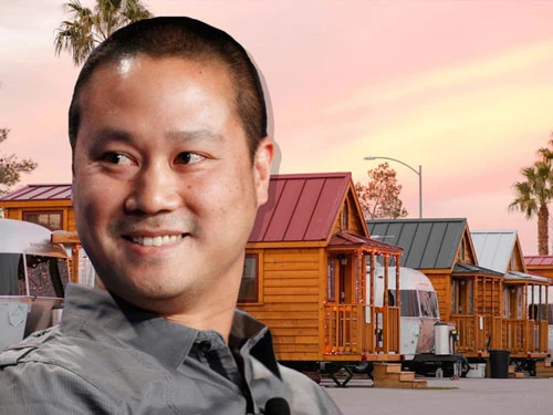 Tony Hsieh, CEO của hãng bán lẻ giày và quần áo trực tuyến Zappos hiện sống trong một ngôi nhà di động gần 23 m2 trong công viên xe kéo Llamapolis ở trung tâm Las Vegas. Công viên này do chính Hsieh tạo dựng vào năm 2014 như một phần trong nỗ lực hồi sinh thành phố. Ảnh: Business Insider.