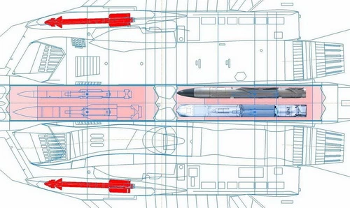 Mô phỏng khoang vũ khí của Su-57. Ảnh: The Drive.