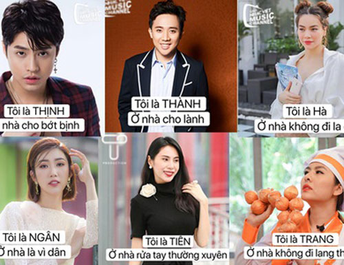 Loạt sao Việt tung khẩu hiệu ở nhà để chống dịch Covid-19