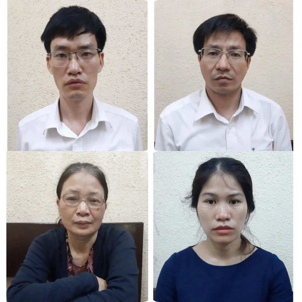 4 cán bộ, công chức đã bị Bộ Công an khởi tố bị can, bắt tạm giam vì liên quan đến vụ án Buôn lậu tinh quặng sắt ở Lào Cai. Nguồn ảnh: Bộ Công an.
