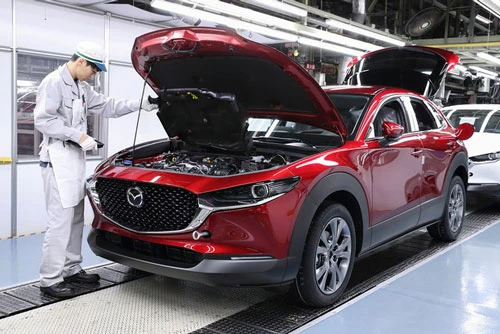 Dây chuyển sản xuất của Mazda tại Hiroshima (Nhật Bản).