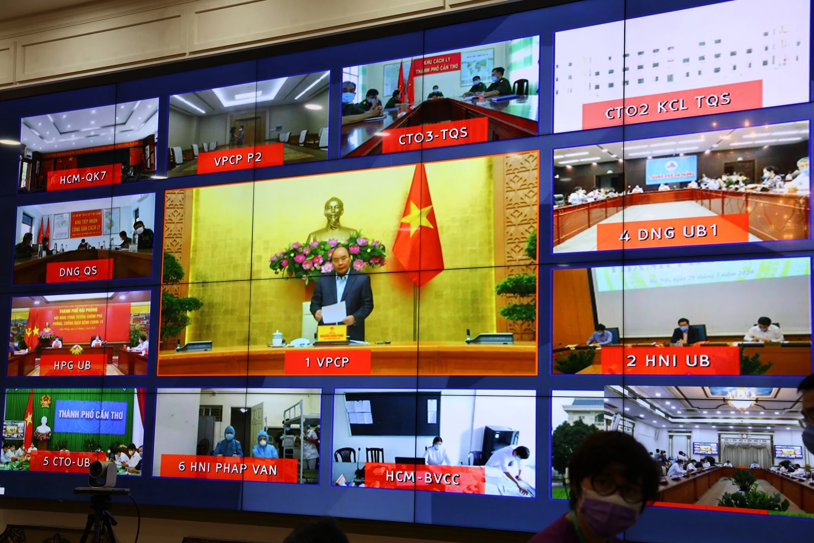 Thủ tướng Nguyễn Xuân Phúc chủ trì buổi thị sát trực tuyến.