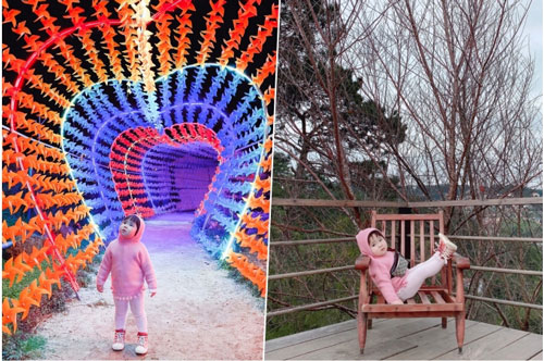 Bé gái có cặp má "bánh bao", tạo dáng cực kỳ dễ thương ở Đà Lạt khiến dân mạng "tan chảy"