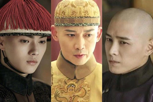 Từ trái qua phải, soái ca Phú Sát Phó Hằng, vua Càn Long, Hoằng Trú trong phim Diên Hy Cung Lược.