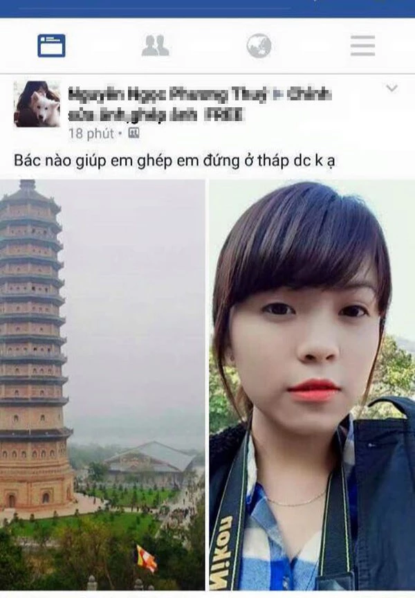 Bức ảnh cô gái nhờ ghép