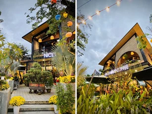 Ngôi nhà kết hợp quán cafe "đẹp lạ" nhờ nghệ thuật xếp gạch "gây mê"