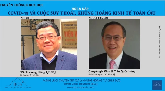 Cuộc phỏng vấn trực tuyến với chuyên gia kinh tế Hoa Kỳ về cuộc khủng hoảng kinh tế toàn cầu do COVID-19 gây ra ở Việt Nam và thế giới.