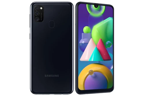 Samsung Galaxy M21 sử dụng vỏ ngoại bằng nhựa nguyên khối. Máy có kích thước 159x75,1x8,9 mm, trọng lượng 188 g. 