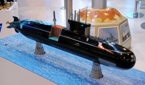 Tàu ngầm Amur 1650 được sửa đổi để mang tên lửa hành trình PJ-10 BrahMos. Ảnh: Jane's 360.