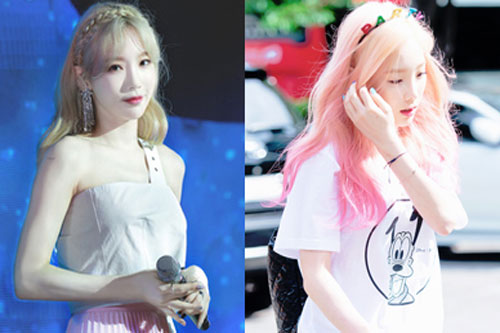 Gương mặt xinh xắn, lại có nước da "trắng như trứng gà bóc" nên Taeyeon "quẩy" màu tóc nào cũng hợp