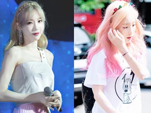 Gương mặt xinh xắn, lại có nước da "trắng như trứng gà bóc" nên Taeyeon "quẩy" màu tóc nào cũng hợp