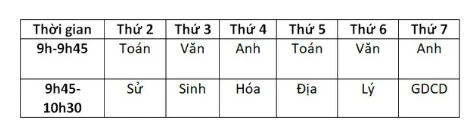 Lịch phát sóng chương trình học trực tuyến tại Đà Nẵng.