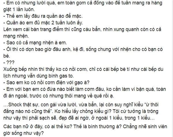 Lời chia sẻ của anh chàng trên mạng xã hội.