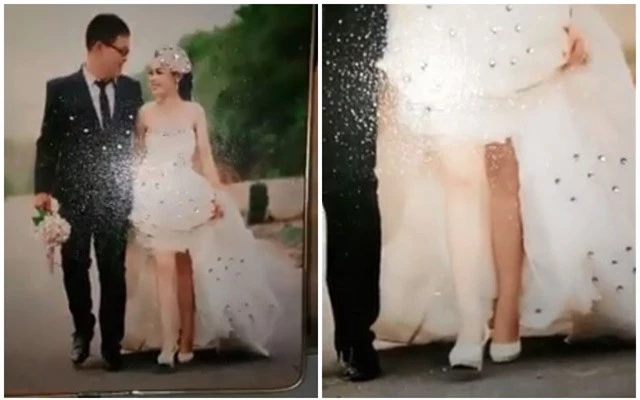 Photoshop cô dâu chân trắng, chân đen gây ám ảnh.