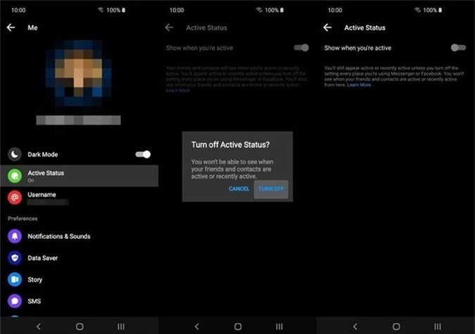 Tắt trạng thái hoạt động trên ứng dụng Messenger