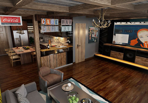 Căn hộ chung cư độc đáo nhờ trang trí thêm quầy bar