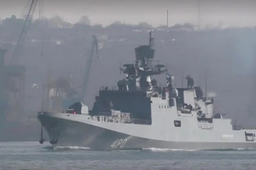Tàu hộ vệ tên lửa Đô đốc Grigorovich - Dự án 11356M của Hải quân Nga. Ảnh: TASS.
