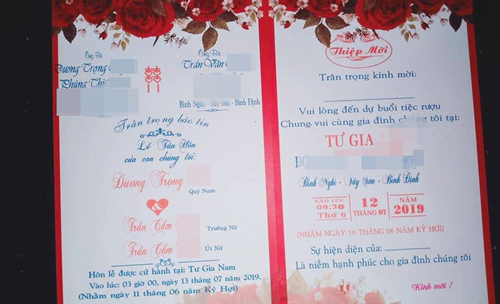 Sự thật bất ngờ về tấm thiệp cưới ghi tên 1 chú rể nhưng lại có tận 2 cô dâu