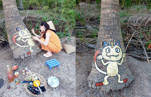 Ở nhà tránh Covid-19, cô gái Trà Vinh trang trí vườn dừa gây chú ý