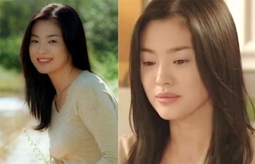 Song Hye Kyo khi đóng "Trái tim mùa thu" năm 2000. 