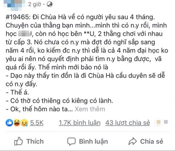 Câu chuyện được chia sẻ gây xôn xao.