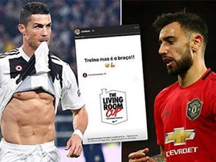 Ronaldo 'đá đểu' Bruno Fernandes sau thử thách gập bụng