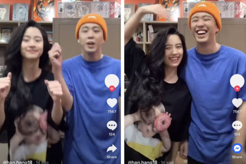 Hot girl Instagram Hàn Hằng và vlogger Huyme công khai bên nhau