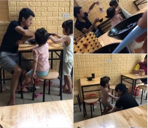 Người đàn ông dẫn 2 con đi ăn chè để cho vợ ở nhà nghỉ ngơi. Người đàn ông dẫn 2 con đi ăn chè để cho vợ ở nhà nghỉ ngơi.