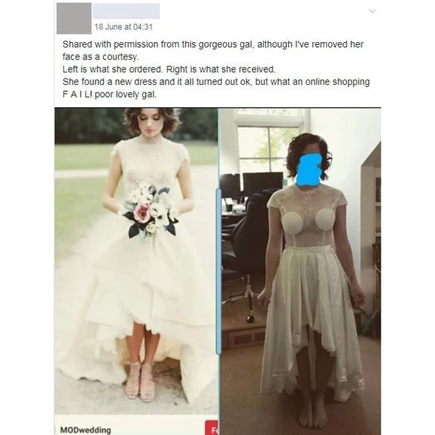 Hai chiếc váy cưới hoàn toàn khác xa nhau.