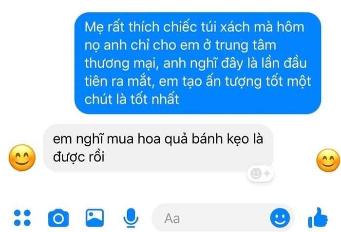 Tin nhắn anh chàng nhắc nhở bạn gái trước ngày ra mắt.