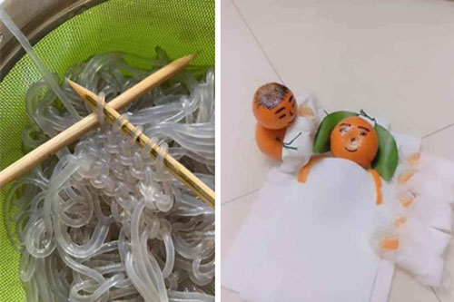 Quá rảnh rỗi vì không ra đường mùa dịch, dân mạng tự "giết thời gian" bằng loạt tác phẩm ăn uống cực hài