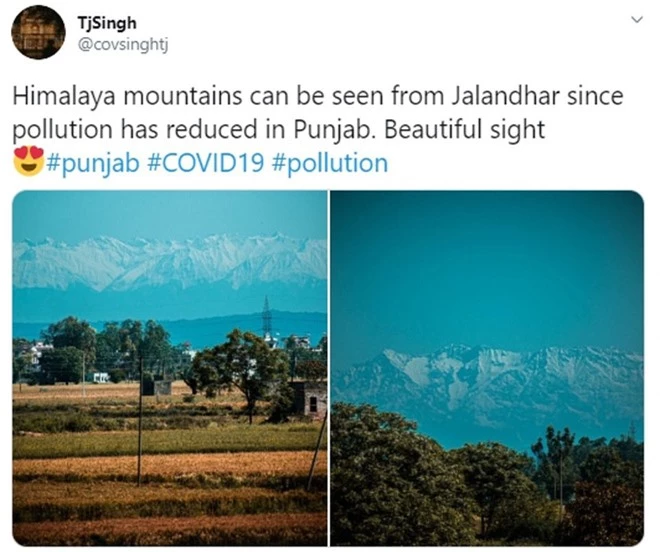 Lần đầu tiên trong suốt hơn 30 năm, người dân Ấn Độ có thể nhìn thấy dãy Himalaya hùng vĩ từ xa do tác động của dịch Covid-19 - Ảnh 4.