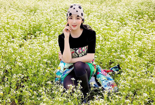 Chiêm ngưỡng nhan sắc "không tuổi" của Giáng My ở Mộc Châu