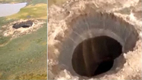 Miệng hố khổng lồ xuất hiện tại Siberia: Do thiên thạch hay UFO?