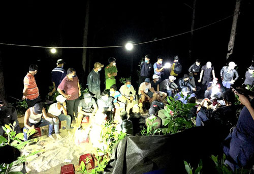 Quảng Nam:  Triệt phá sới bạc giữa rừng phòng hộ, thu giữ 400 triệu đồng