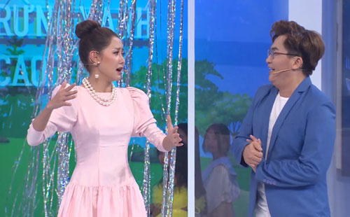 Tường Vi cười tít mắt khi Đại Nghĩa trêu chọc "mặt bơm nhiều nhựa"