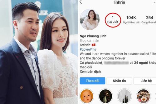 Linh Rin cho "bốc hơi" toàn bộ hình ảnh trên instagram bao gồm cả Phillip Nguyễn, chuyện gì đây?
