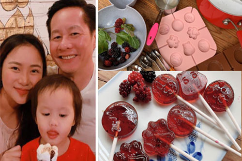 Rảnh dỗi mùa dịch, Phan Như Thảo hướng dẫn cách làm kẹo mút hương dâu tại nhà cho bé