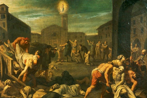 Tranh mô tả dịch hạch ở Italy thế kỷ 17. Ảnh: Getty Images