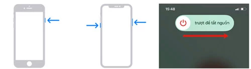 Đây là giải pháp đơn giản nhưng thường hiệu quả nhất mỗi khi iPhone bị treo, chạy chậm. Trên iPhone 8 và 8 Plus trở về trước, nhấn giữ nút nguồn rồi trượt nút gạt sang phải. Trên iPhone X về sau, nhấn giữ nút nguồn và nút chỉnh âm lượng rồi trượt nút gạt sang phải để tắt nguồn. Sau khi máy đã tắt, nhấn giữ nút nguồn đến khi logo Apple hiện lên, chờ máy khởi động rồi tiếp tục sử dụng. Ảnh: Apple.
