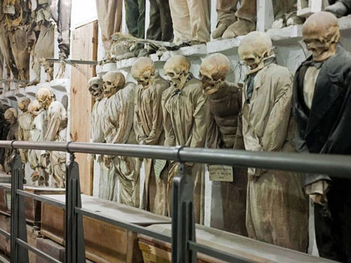 Hầm mộ Capuchin của thành phố Palermo sẽ khiến nhiều du khách rùng mình. Nhưng đối với những người ưa mạo hiểm thích tìm cảm giác mạnh và sự sợ hãi thì hầm mộ này là một nơi tuyệt vời để ghé thăm. Hầm mộ Capuchin là nơi an nghỉ cuối cùng của hàng ngàn người thuộc mọi tầng lớp, nhưng phần lớn là các nhà sư và những người giàu có thời đó. Hầm mộ trải dài dưới một tu viện và một nhà thờ liền kề, đi qua các hành lang của hầm mộ, bạn sẽ thấy khoảng 8000 xác ướp. Một số trong số này thậm chí có từ những năm 1600. Các cơ thể được ướp xác và bảo quản tốt. Mặc dù khá đáng sợ nhưng đây vẫn là một điểm du lịch nổi tiếng và thu hút rất nhiều du khách.