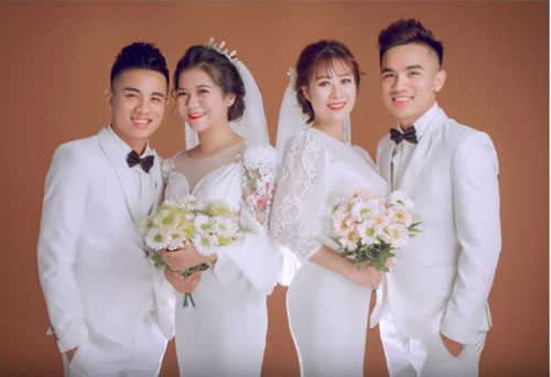 Cặp anh em song sinh tổ chức đám cưới cùng một ngày "gây sốt" trên mạng xã hội