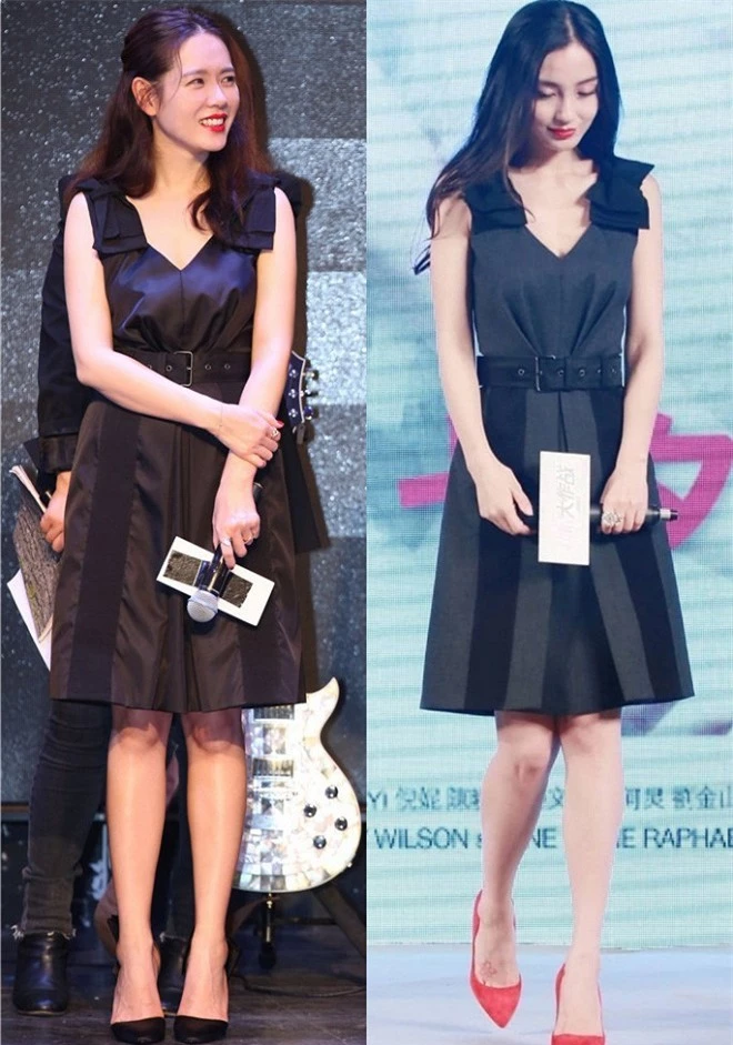Đụng hàng với 'chị đẹp' Son Ye Jin, Angelababy vẫn không 'ngán' chút nào nhờ là lượt váy áo phẳng phiu 5