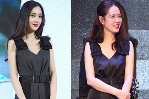 'Đụng hàng' với 'chị đẹp' Son Ye Jin, Angelababy vẫn không 'ngán' chút nào nhờ là lượt váy áo phẳng phiu