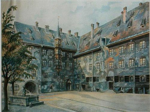 Bức họa “Khoảng sân trong ở phủ thống sứ cũ tại Munich” (1913)