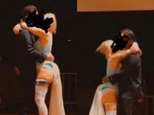 Cô dâu mặc áo hai dây nhưng trang phục bên dưới mới khiến mọi người "ném đá" dữ dội